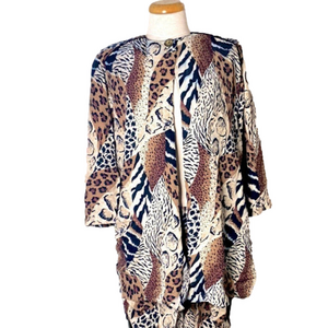 𝅺🌷 Early 90s Vintage Set🌷 Leopard Animal Print Blouse & Pants